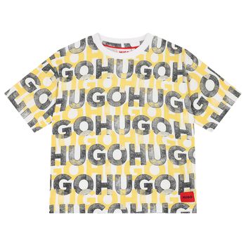 Boys White Monogram Logo T-Shirt