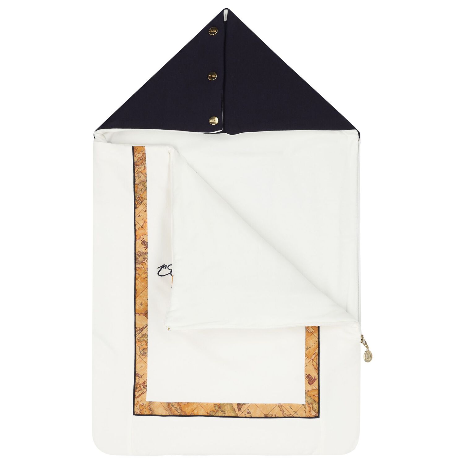 Ivory & Navy Blue Geo Map Baby Nest, 1, hi-res