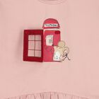 Younger Girls Pink London Phone Box Long Sleeve Top, 1, hi-res