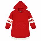 Girls Red & White Hooded Dress, 1, hi-res