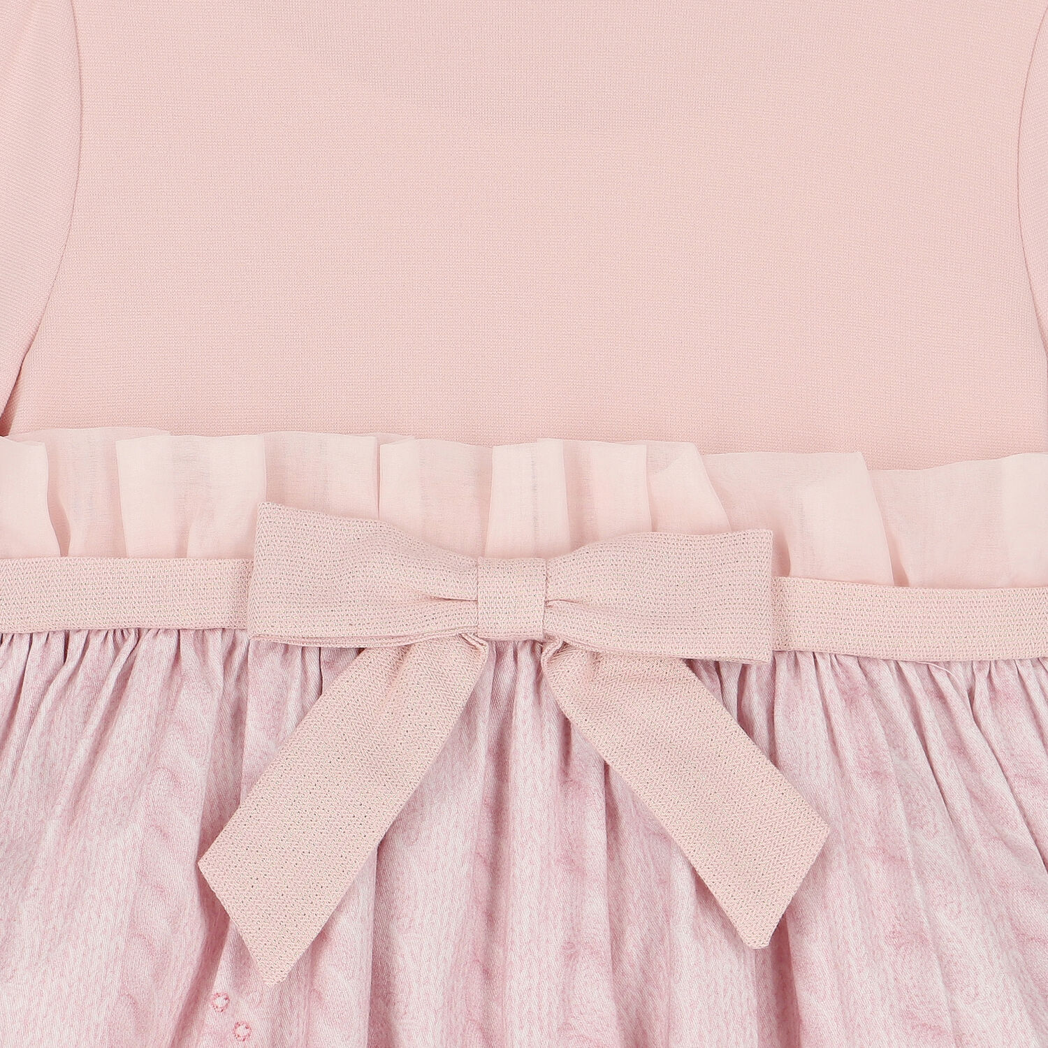 Girls Pink Bow Dress, 1, hi-res