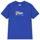 Boys Blue Embroidered Logo T-Shirt, 2, hi-res