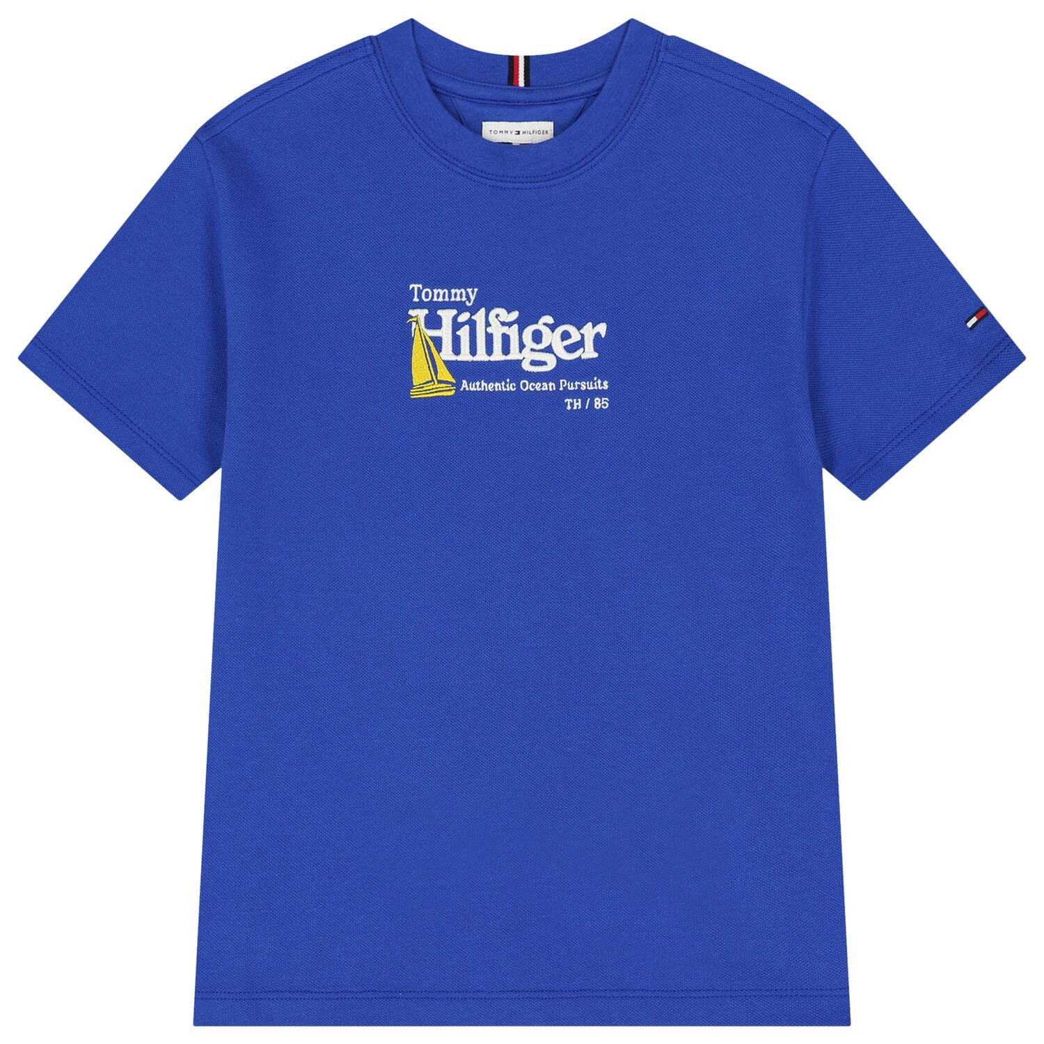 Boys Blue Embroidered Logo T-Shirt, 2, hi-res
