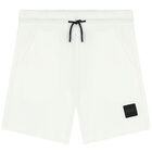 Boys White Logo Shorts, 1, hi-res