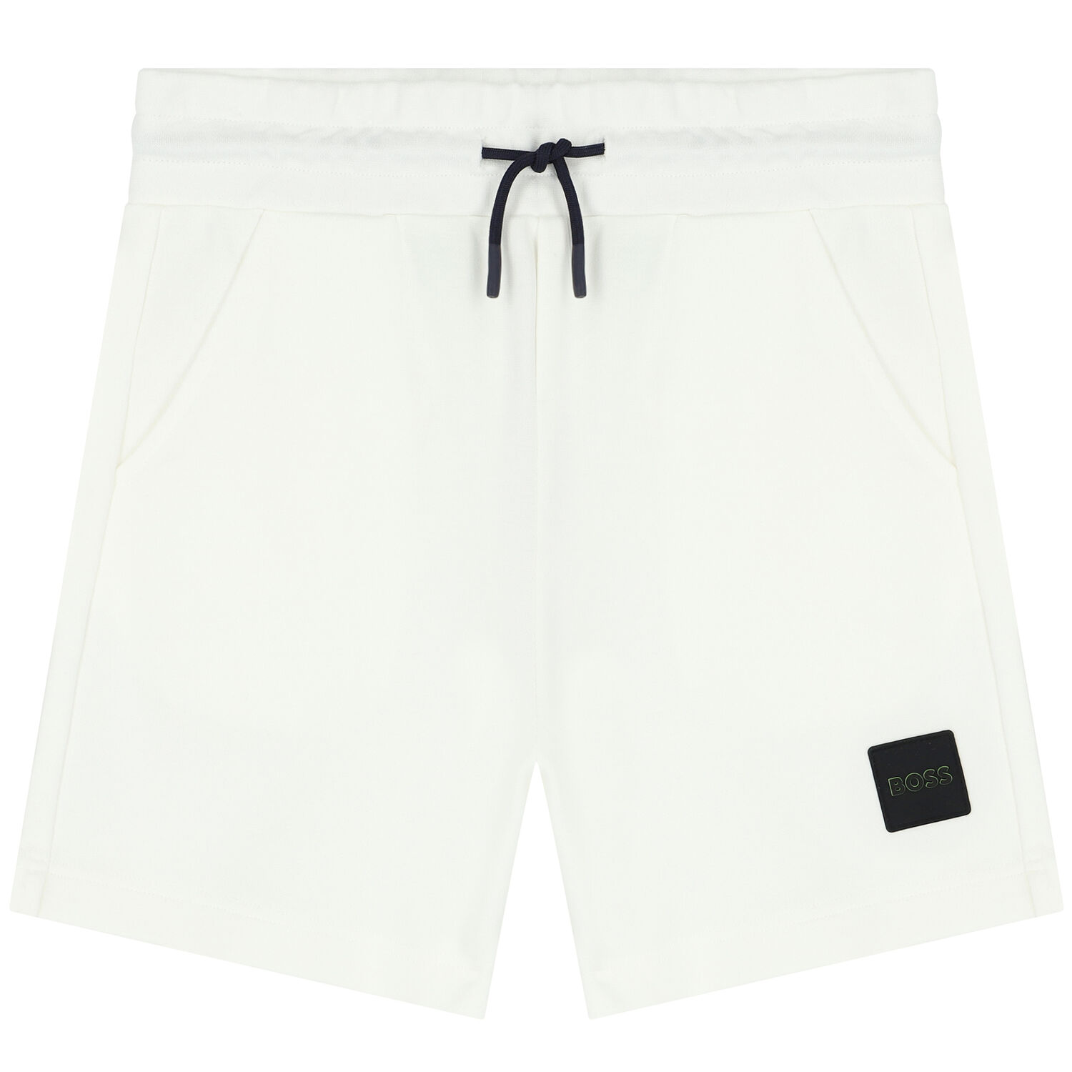 Boys White Logo Shorts, 1, hi-res