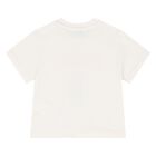 Younger Girls White & Pink Logo T-Shirt, 1, hi-res