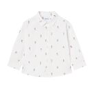 Younger Boys White Long Sleeve Shirt, 1, hi-res