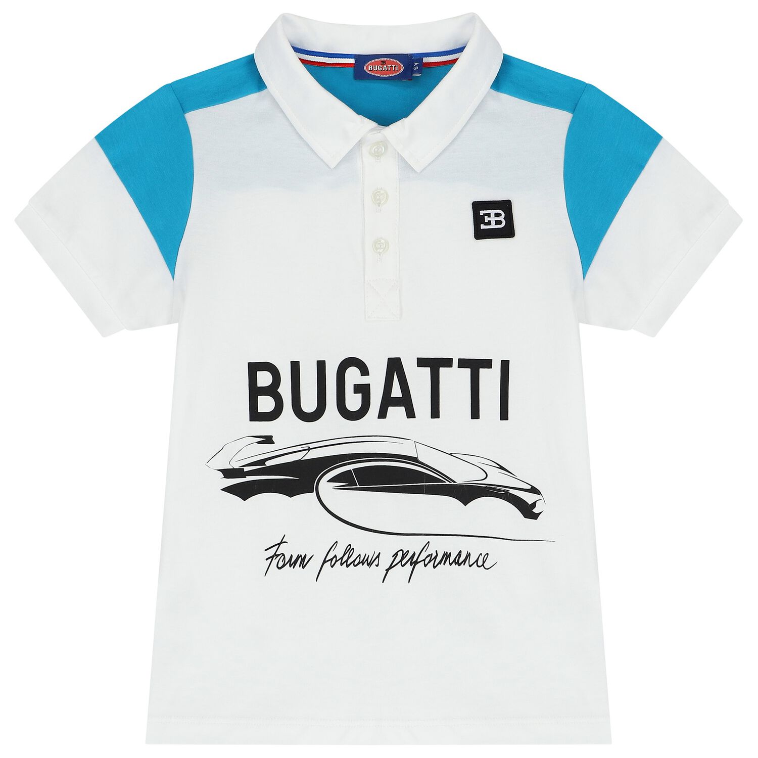 Boys White & Blue Logo Polo Shirt, 1, hi-res