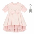 Girls Pink Bow Dress, 1, hi-res