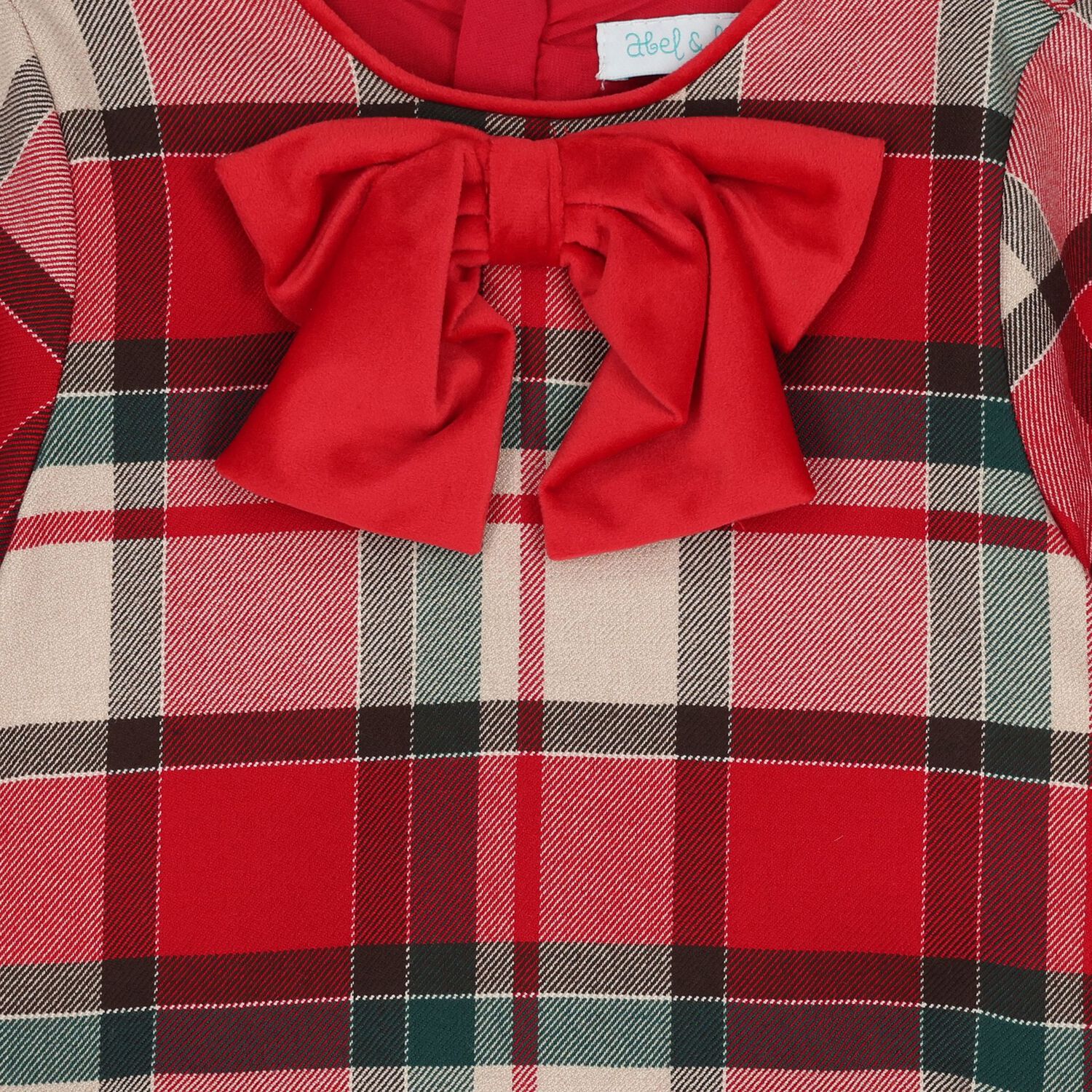 Younger Girls Red Tartan Dress, 1, hi-res
