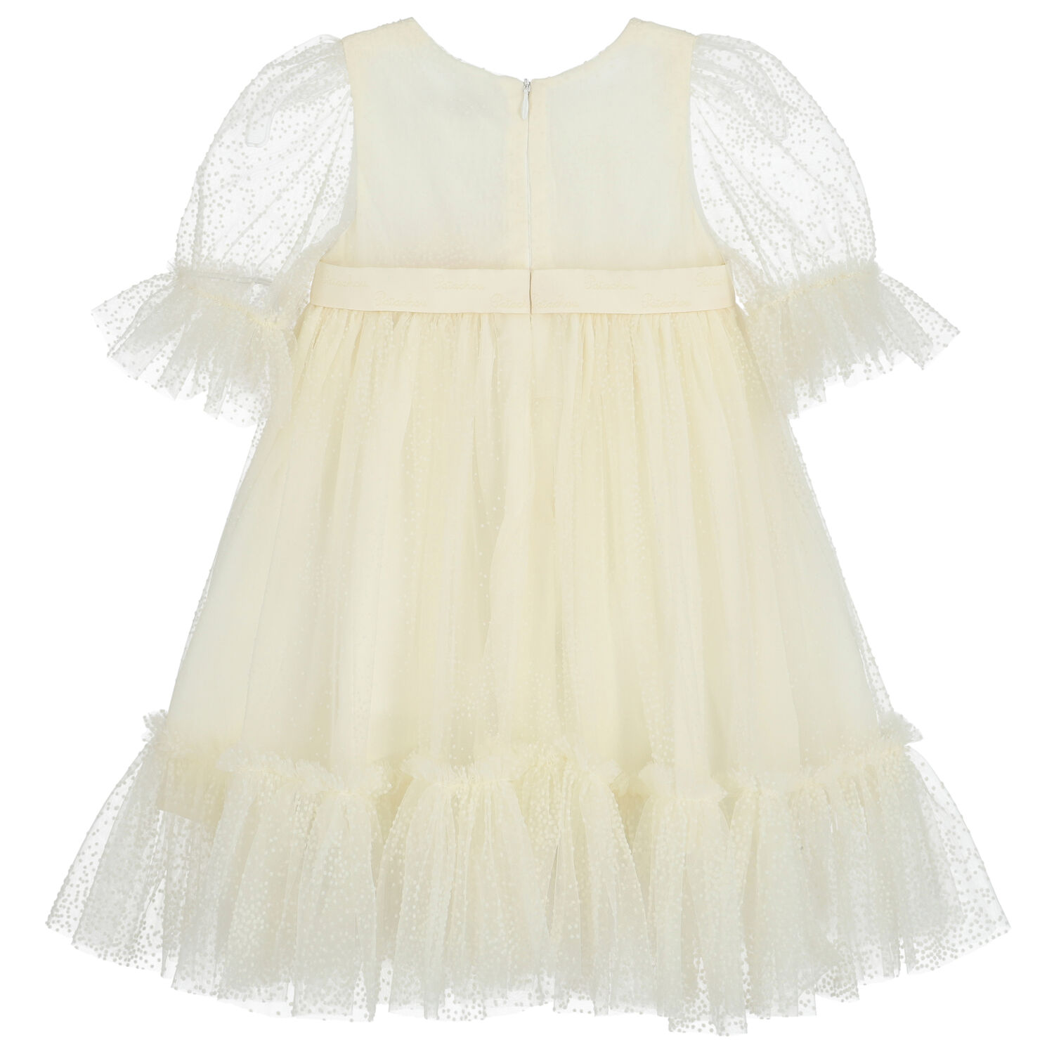 Younger Girls Ivory Tulle Dress, 2, hi-res