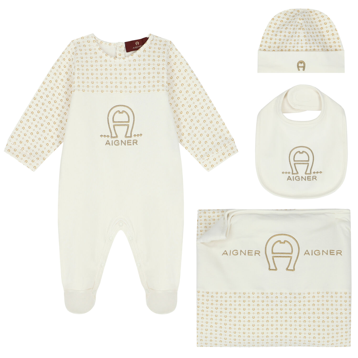 Ivory & Gold Logo Baby Set, 1, hi-res image number null