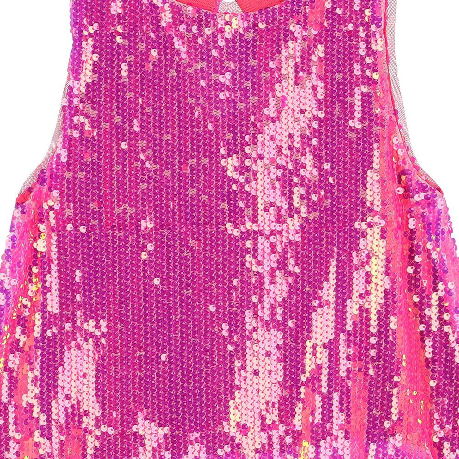 Girls Pink Embellished Sequined Dress, 1, hi-res image number null