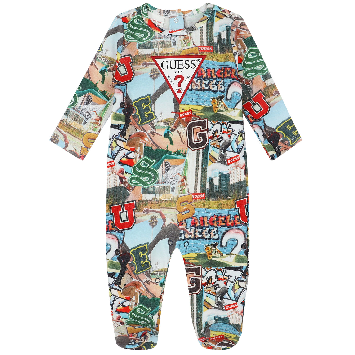 Baby Boys Multi-Colored Logo Babygrow, 1, hi-res