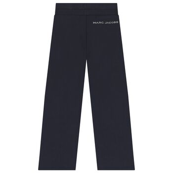 Girls Navy Blue Logo Trousers