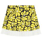 Girls Navy Blue & Yellow Floral Canvas Skirt, 1, hi-res