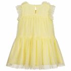 Girls Yellow Tulle Dress, 1, hi-res