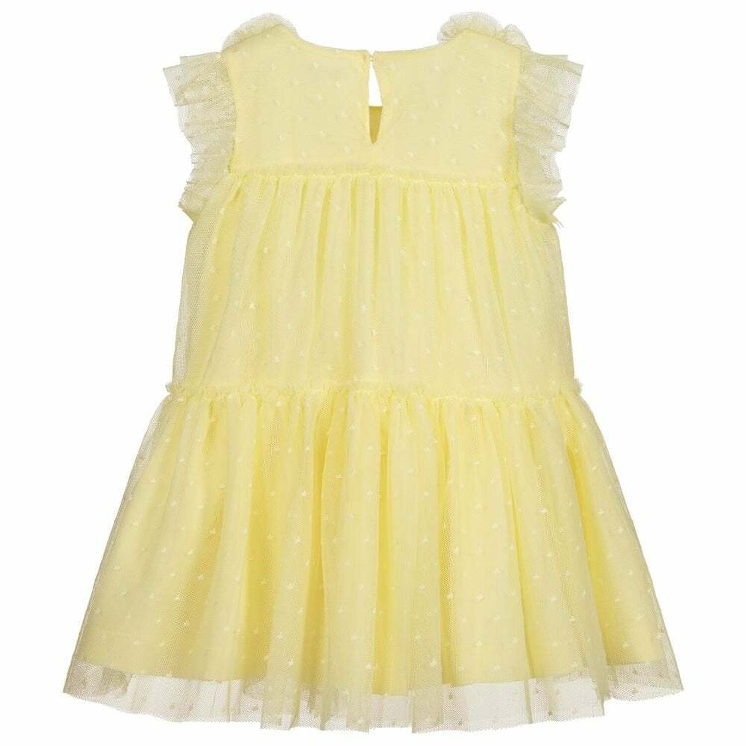 Girls Yellow Tulle Dress, 1, hi-res