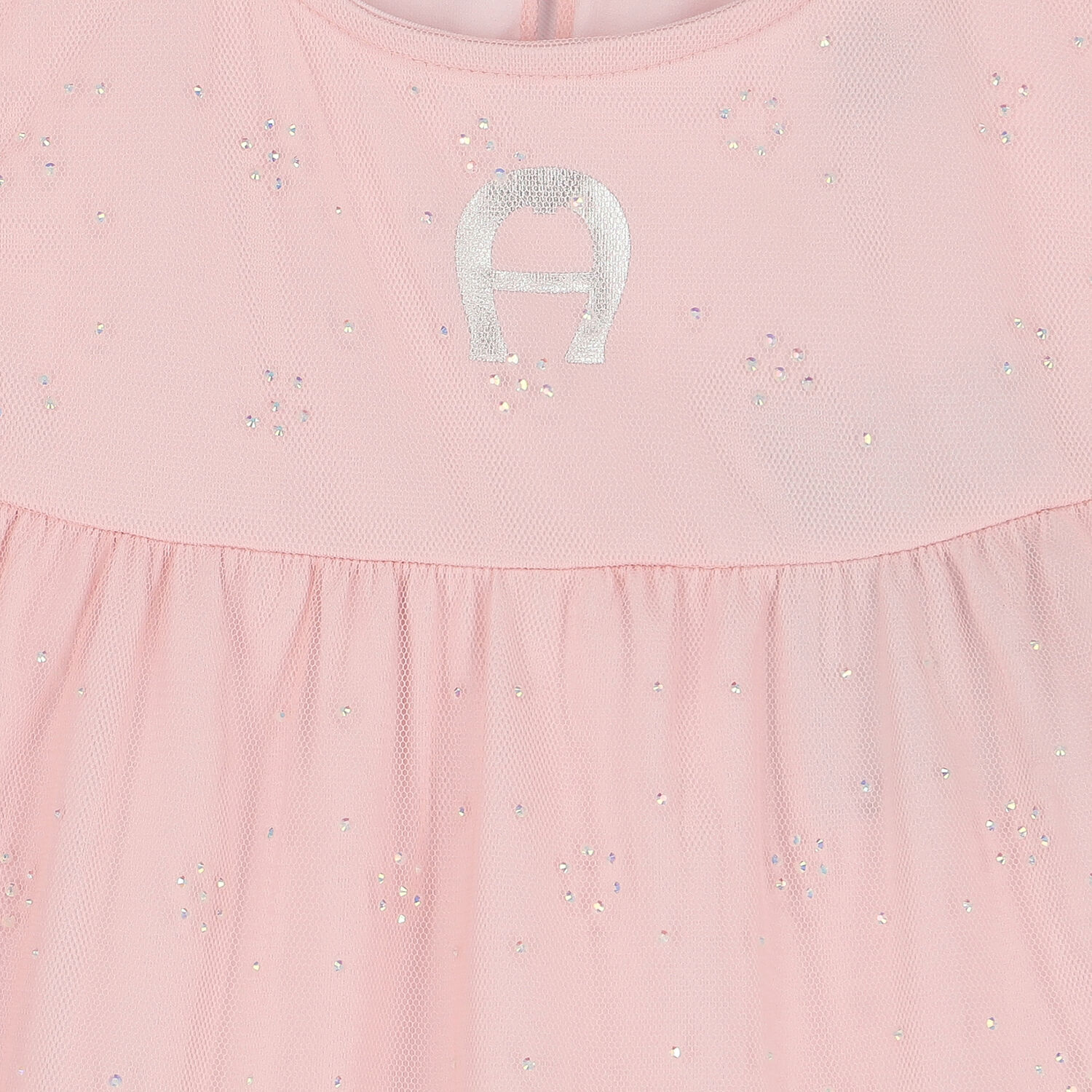 Girls Pink Logo Tulle Dress, 1, hi-res