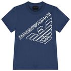 Boys White & Navy Blue Logo T-Shirts ( 3-Pack ), 1, hi-res