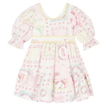 Girls White Floral Dress