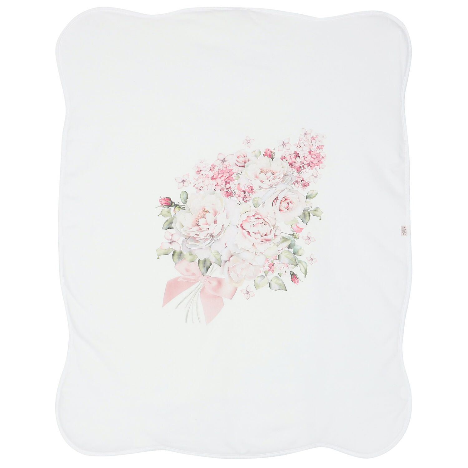 Baby Girls White Floral Blanket, 1, hi-res