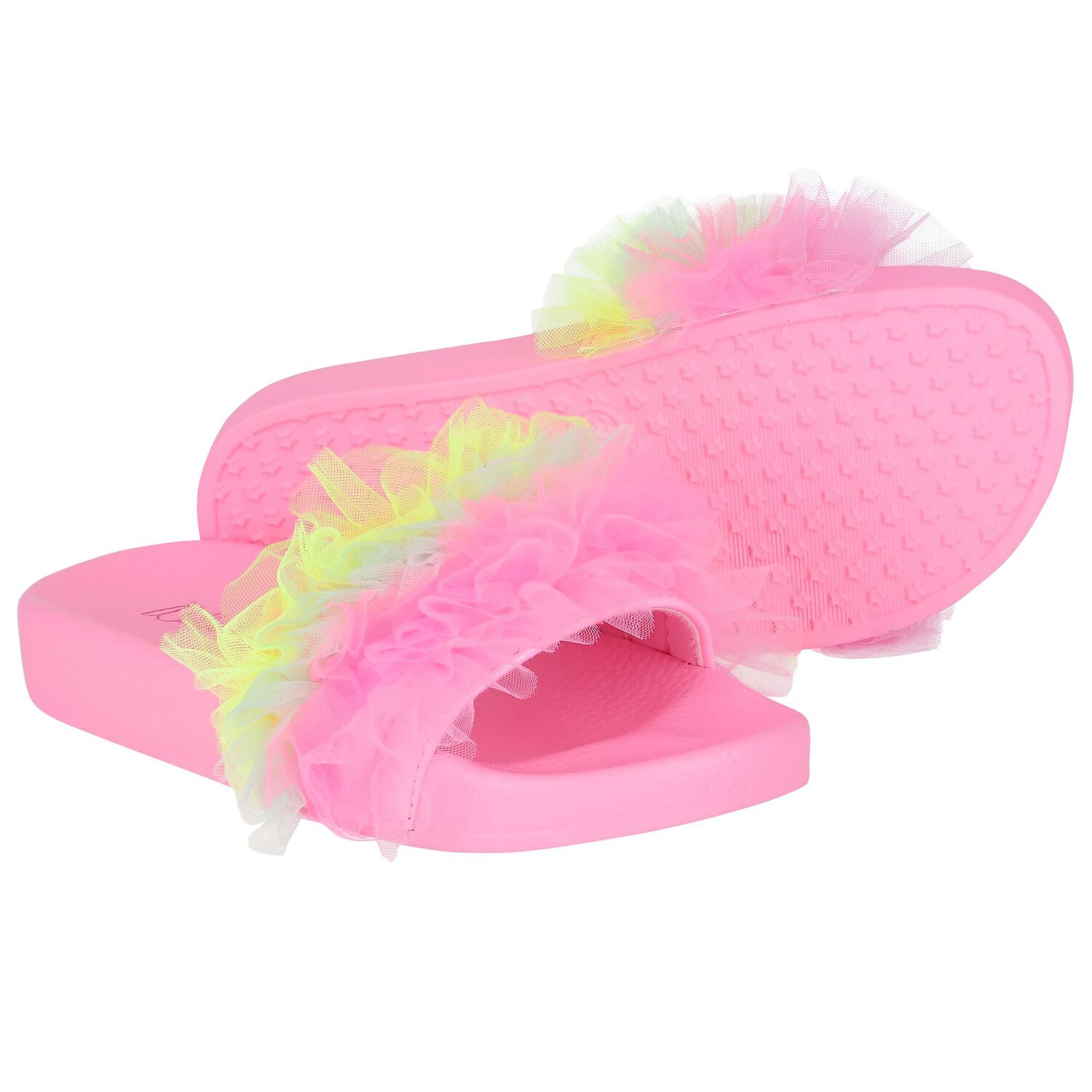 Girls Pink Tulle Sliders, 1, hi-res