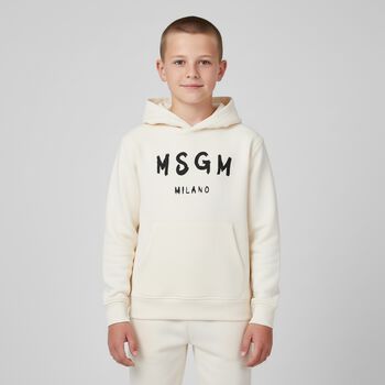 Ivory Logo Hooded Top