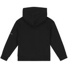 Boys Black Logo Hooded Top, 1, hi-res
