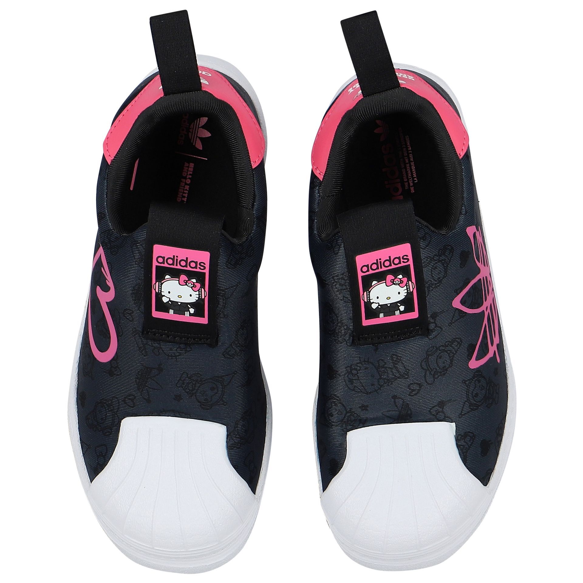 Adidas Kids Girls Black Pink Superstar 360 Trainers Junior Couture UK