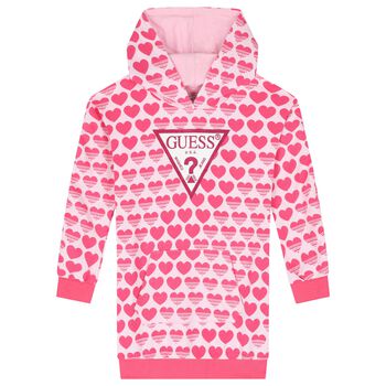 Girls Pink Logo Hooded Top
