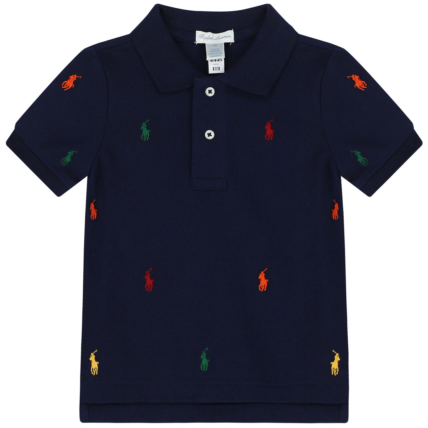 Boys Navy Logo Polo Shirt, 1, hi-res