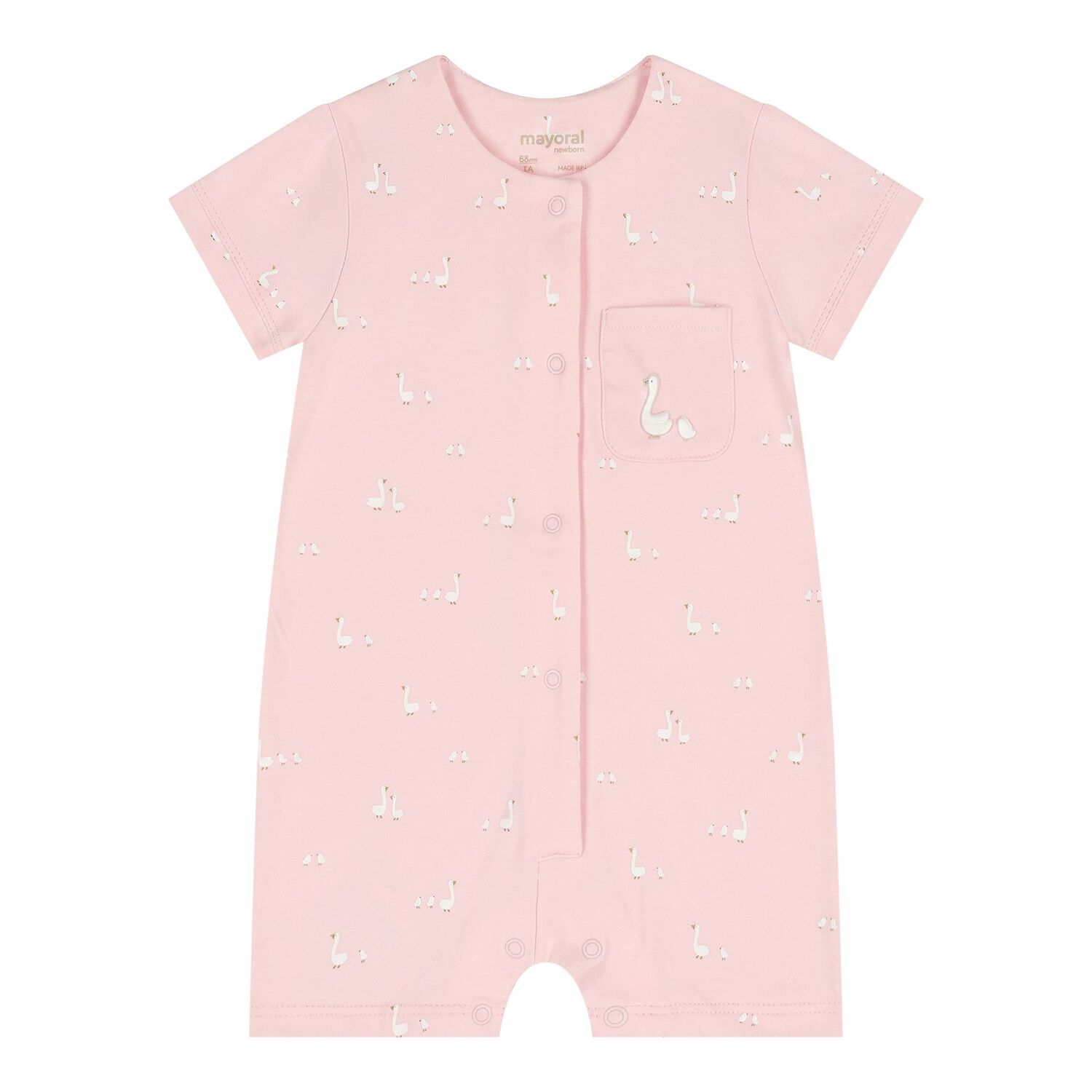 Baby Girls Pink Swan Romper Set, 3, hi-res