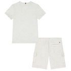 Boys Grey Logo Shorts Set, 2, hi-res