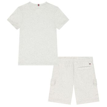 Boys Grey Logo Shorts Set