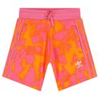 Girls Beige & Pink Trefoil Shorts Set, 1, hi-res