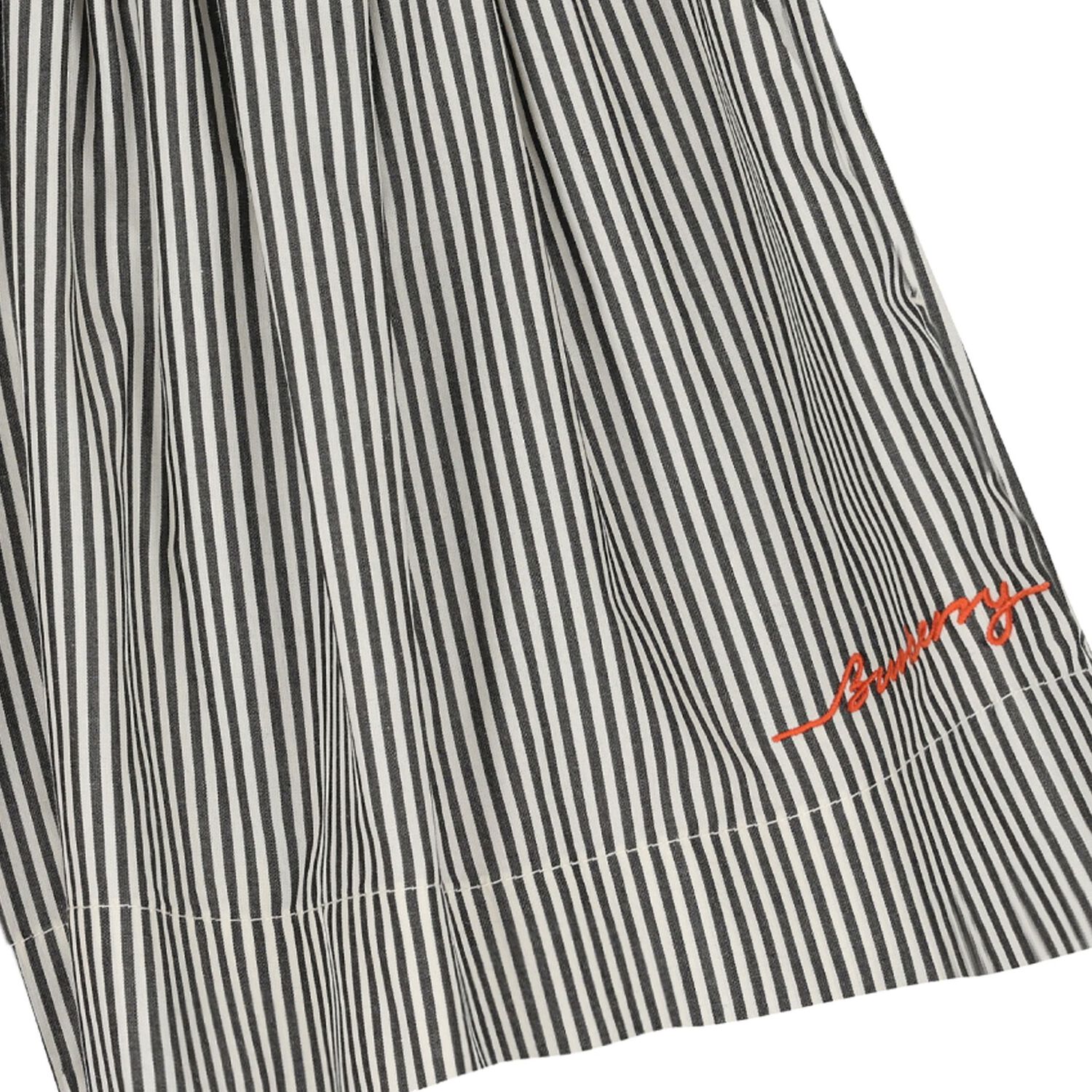Girls Black, Ivory & Orange Striped Shorts, 1, hi-res image number null