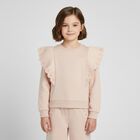 Girls Pink logo Flower Sweatshirt, 1, hi-res