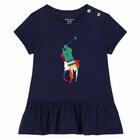 Baby Girls Navy & Red Logo Leggings Set, 1, hi-res