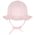 Baby Girls Pink Logo Bow Hat, 1, hi-res