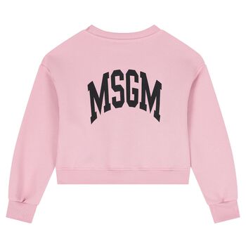 Girls Pink Logo Fleece Sweatshirt