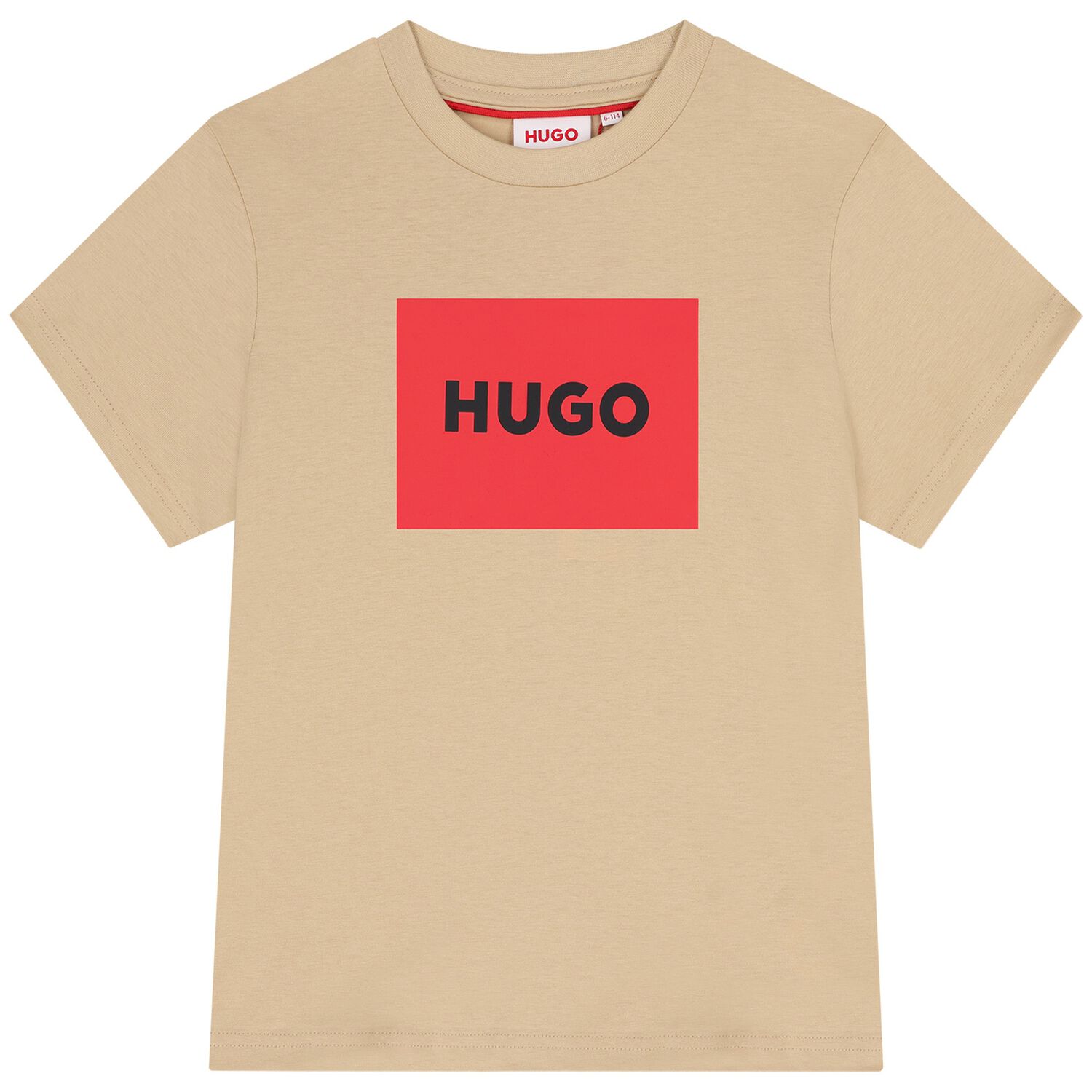 Boys Beige Logo T-Shirt , 3, hi-res