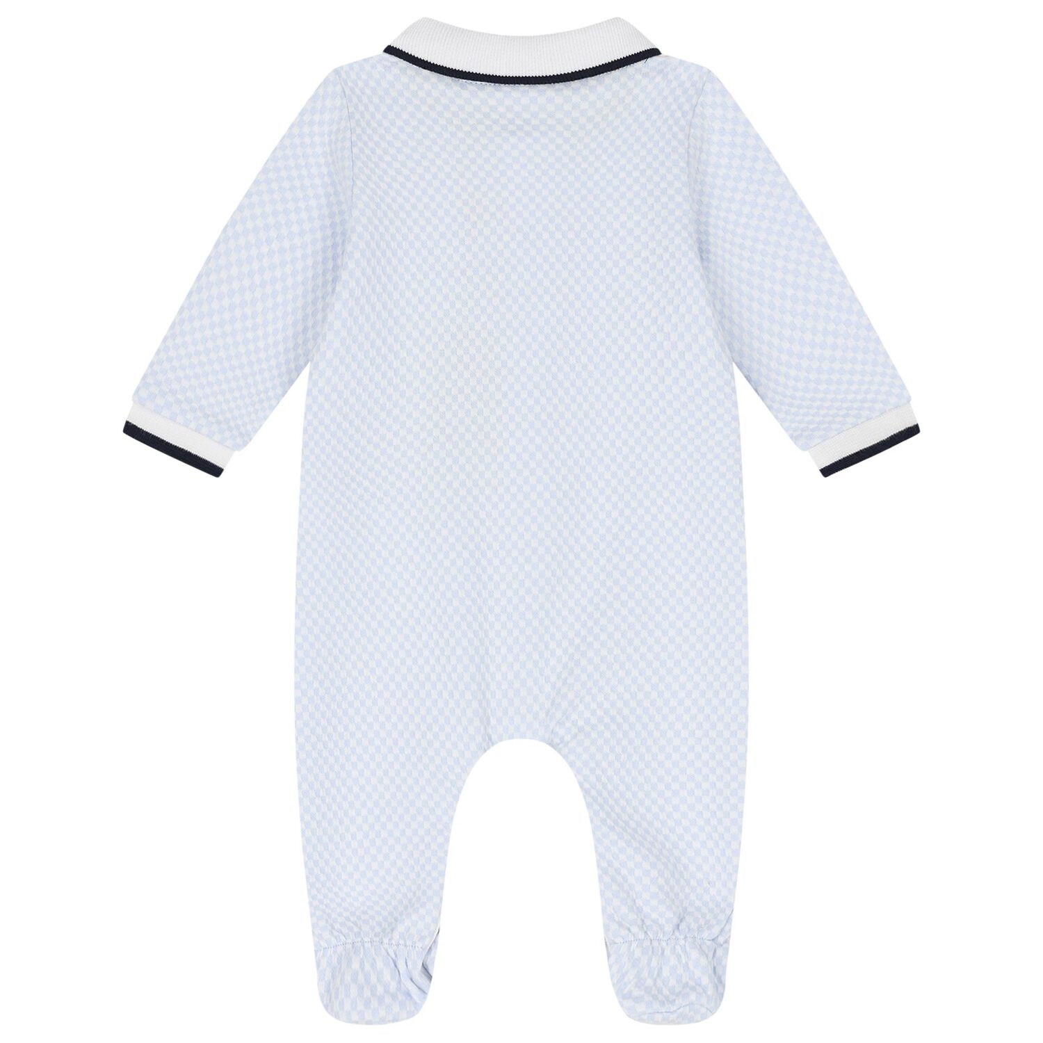 Baby Boys Blue & White Logo Babygrow, 2, hi-res