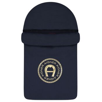 Baby Boys Navy Blue & Gold Logo Nest