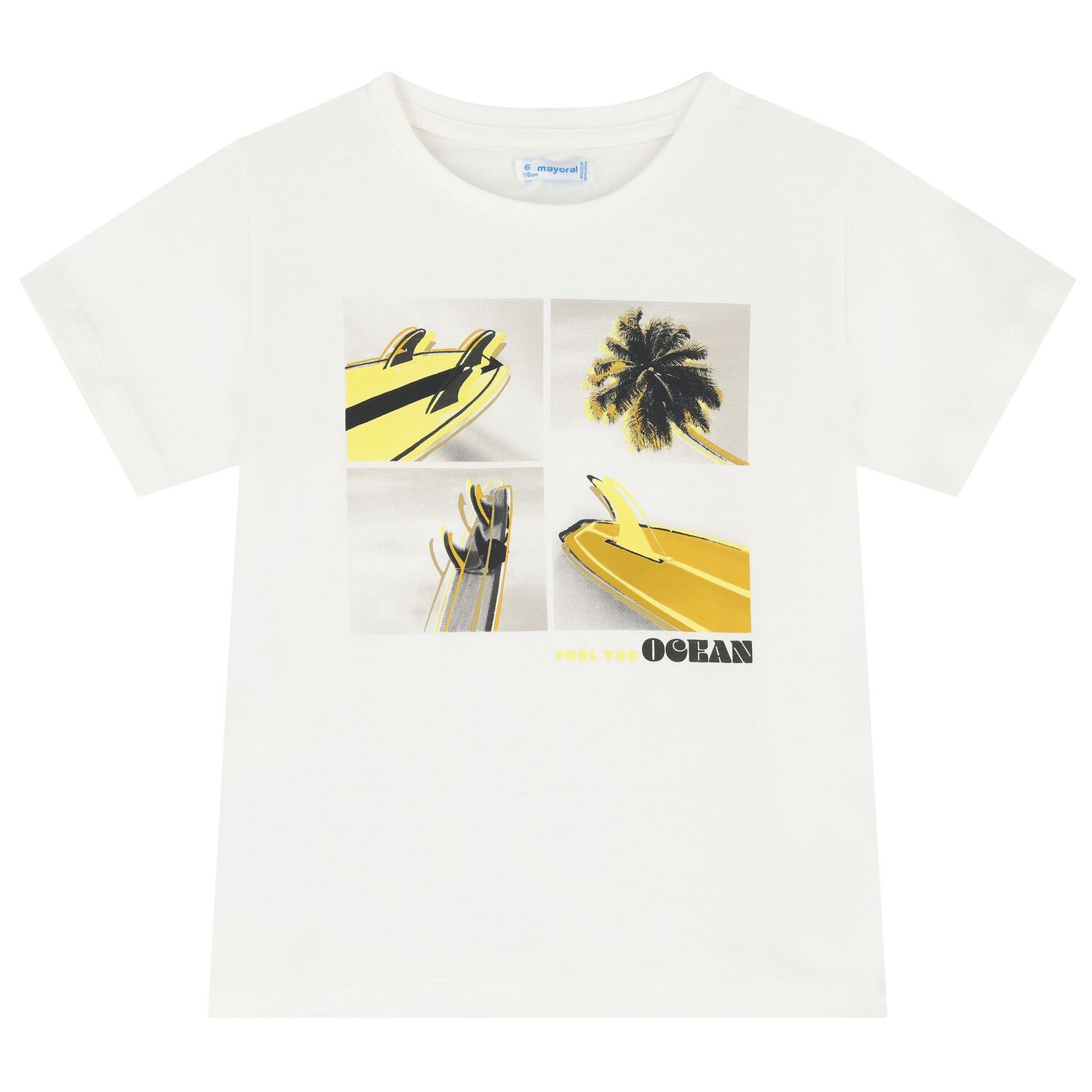 Boys White & Yellow Surfing Board Shorts Set, 2, hi-res image number null