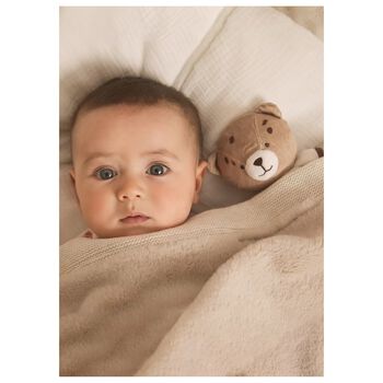 Beige Teddy Bear Striped Toy