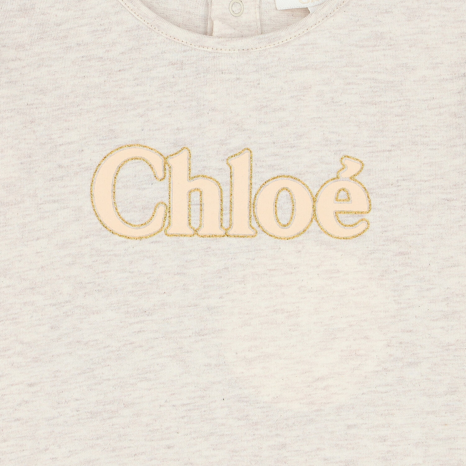 Younger Girls Beige Logo Long Sleeve Top, 1, hi-res