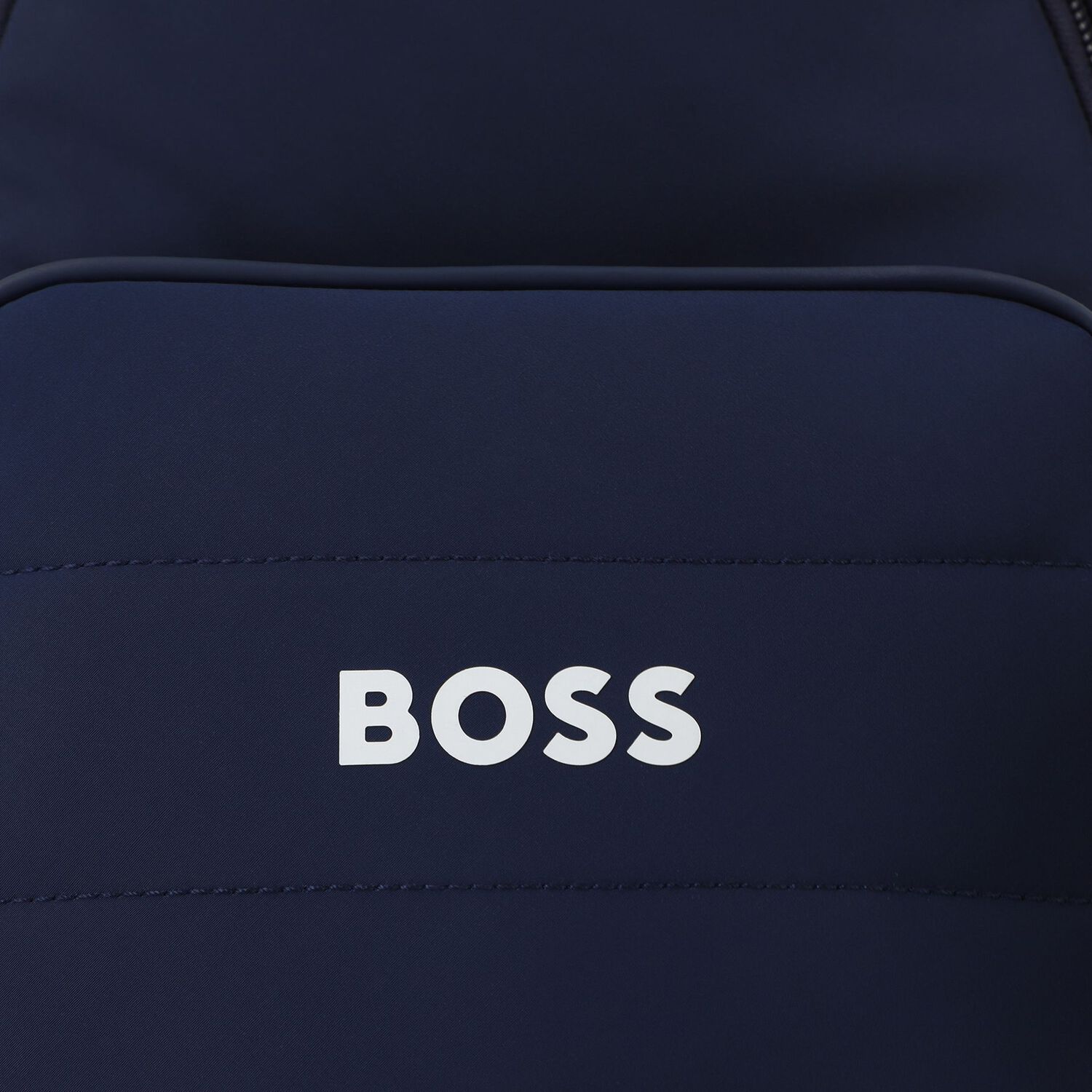 Boys Navy Blue Logo Backpack ( 27cm ), 1, hi-res