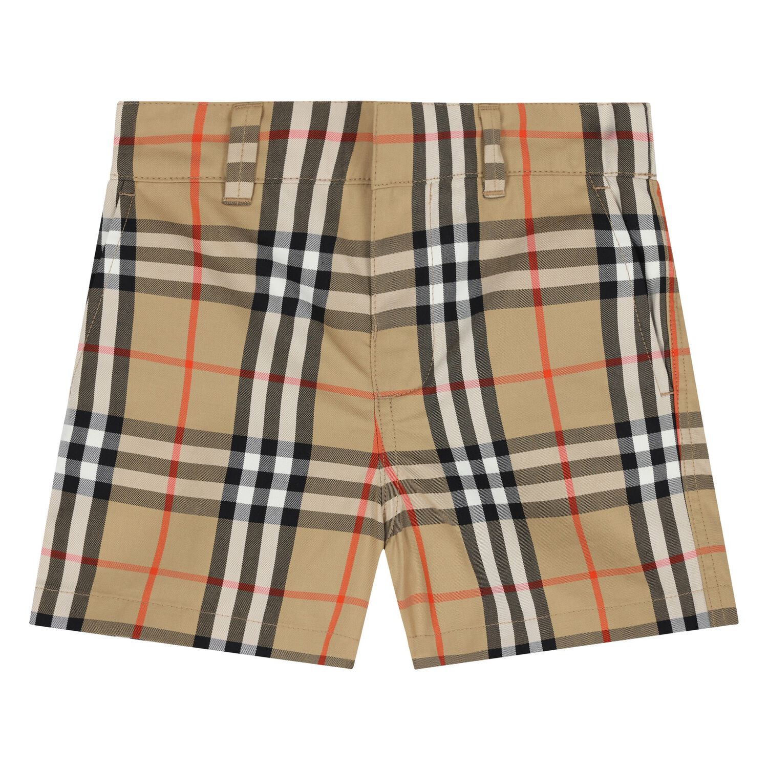 Younger Boys Beige Checkered Shorts, 1, hi-res