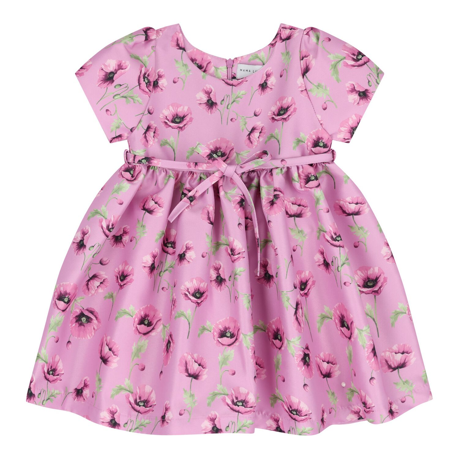Younger Girls Pink Floral Dress, 1, hi-res
